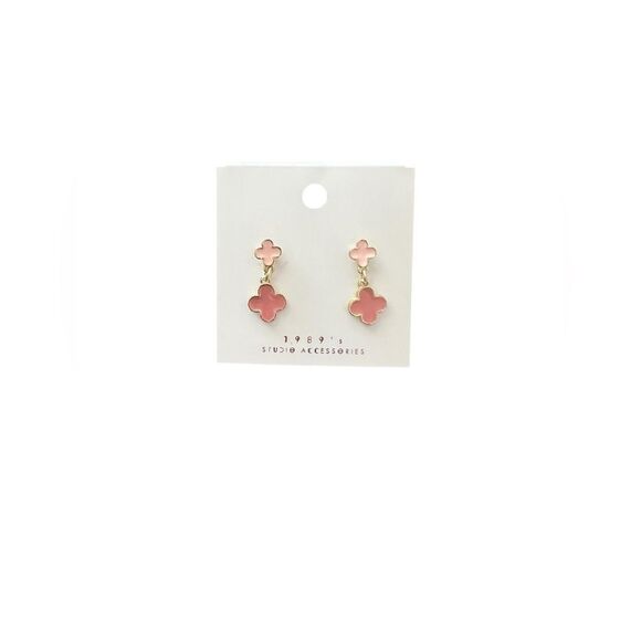 Pink Flower Earrings - Picture 1 of 4
